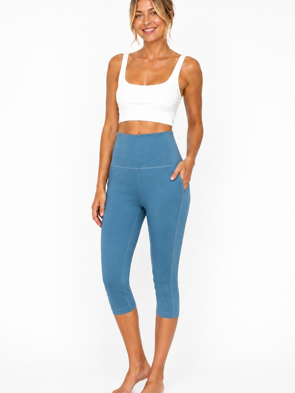 lululemon athletica Hi -Rise Align Capri Leggings in Slate Blue Green